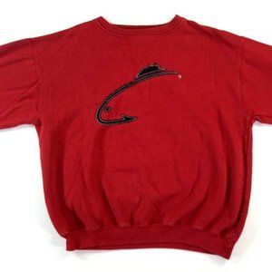 FLW Fishing League Worldwide Outdoor Logo Red Sweatshirt Mens Size XL